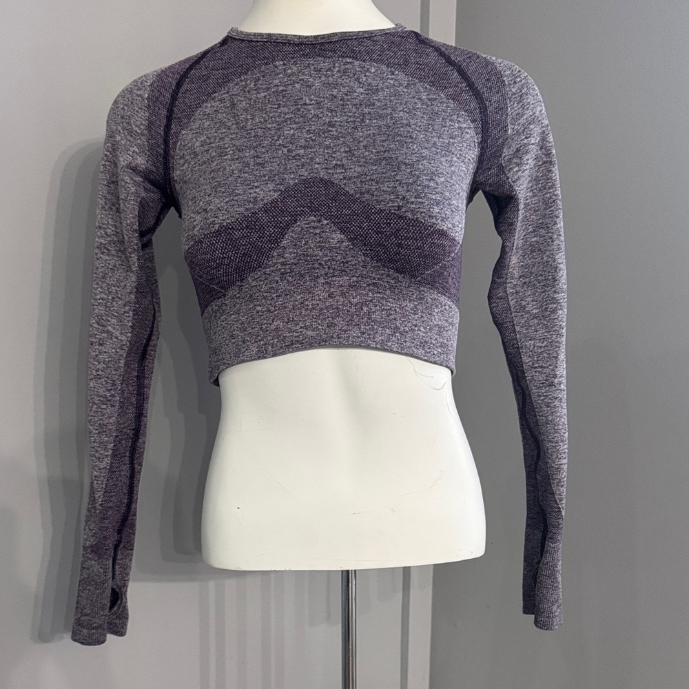 Gymshark Heathered Purple Long Sleeve Crop Top